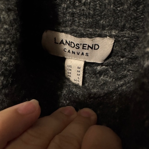 Lands End Canvas Wool Alpaca Sweater Shawl Turtleneck - Picture 5 of 8
